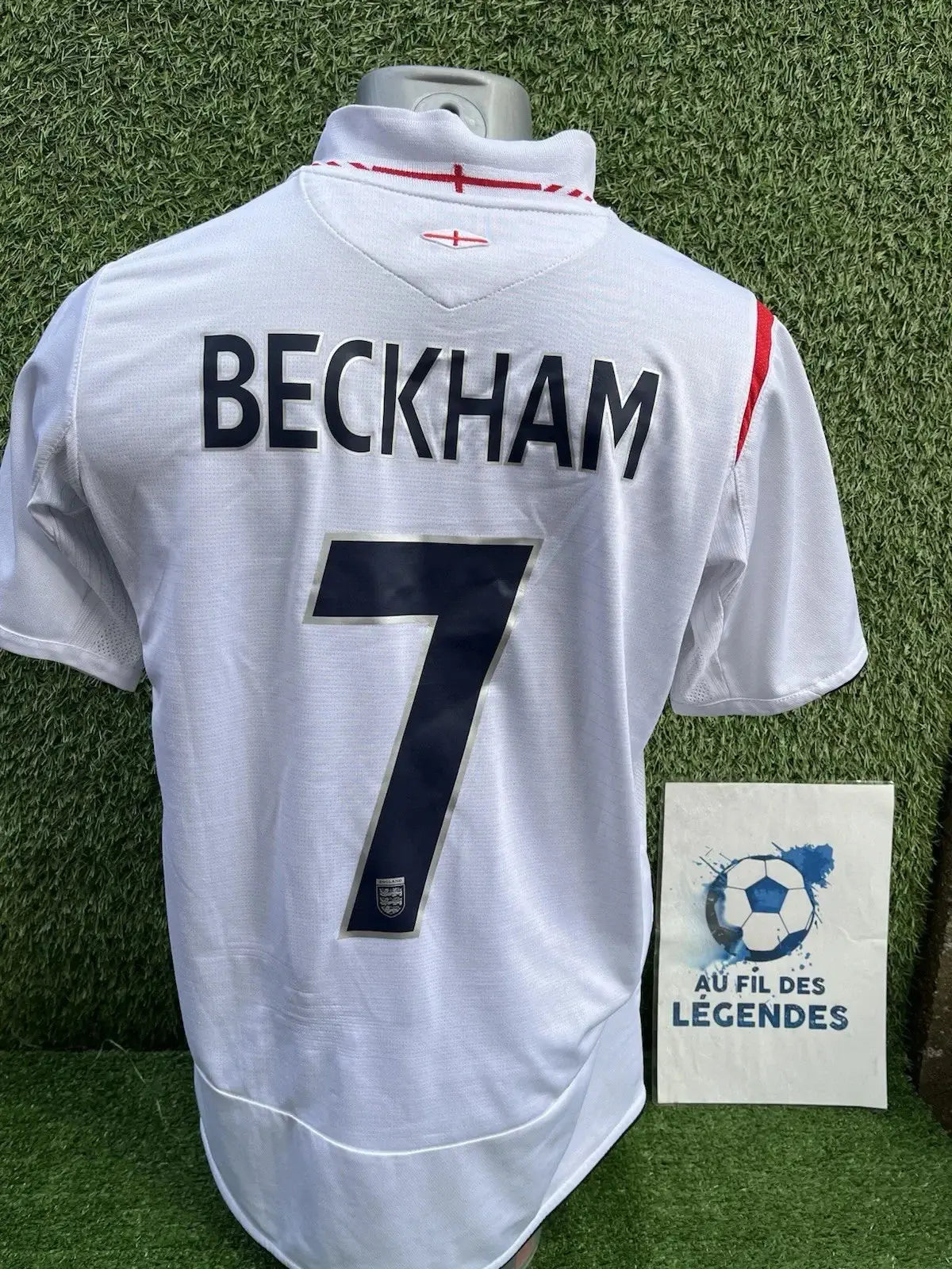 Maillot Beckham Angleterre - Au Fil Des Légendes vintage football shirt umbro authentique