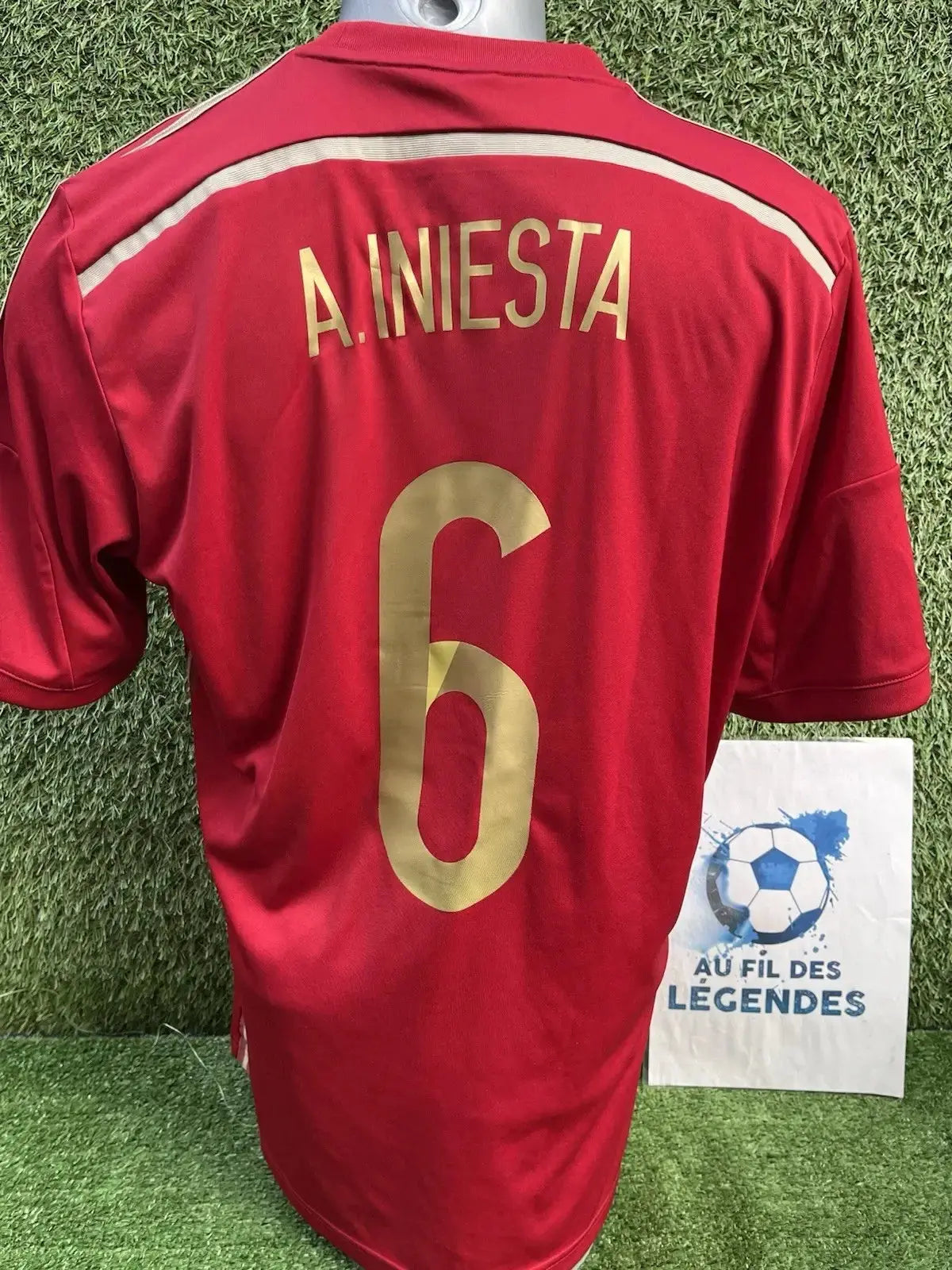 Maillot Iniesta Espagne - Au Fil Des Légendes adidas football shirt vintage authentique